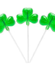 Green Shamrock Hard Candy Lollipops: 12-Piece Box