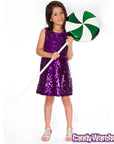 Green Swirl Plastic Candy Lollipop - 40 Inch