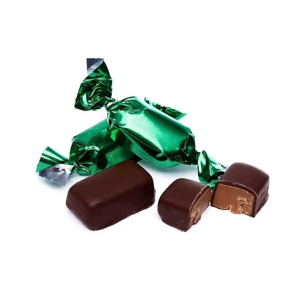 Green Wrapped Mint Dark Chocolate Meltaways: 1LB Bag