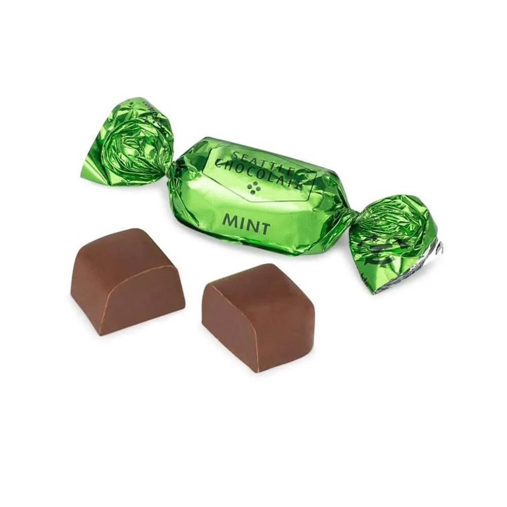 Green Wrapped Mint Milk Chocolate Truffles: 2LB Box