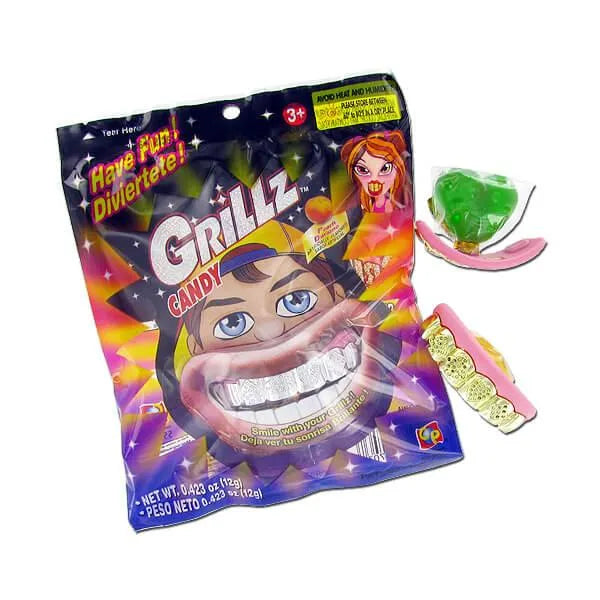 Grillz Metal Teeth Candy Packs: 12-Piece Box