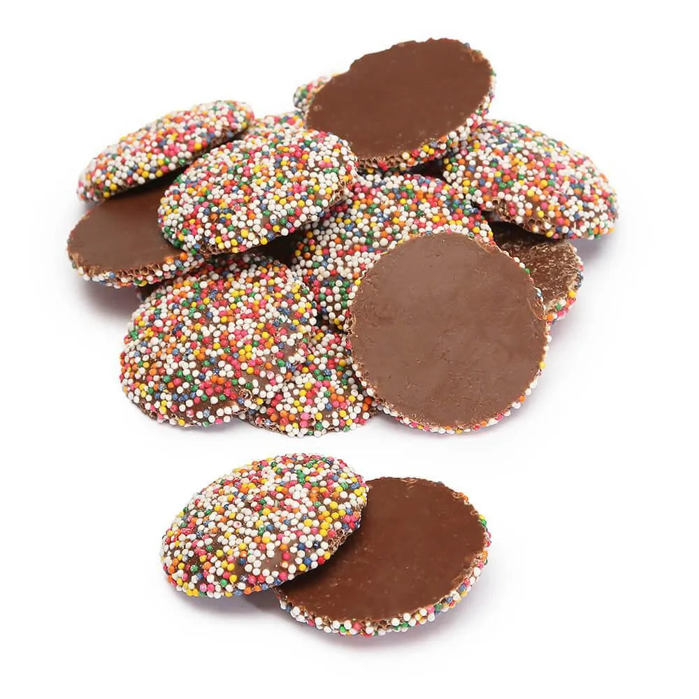 Guittard Milk Chocolate Wafers with Colored Nonpareils: 20LB Bag