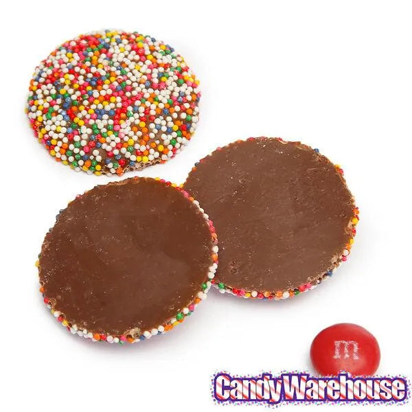 Guittard Milk Chocolate Wafers with Colored Nonpareils: 20LB Bag