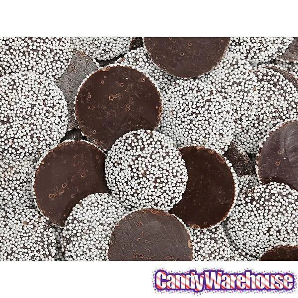 Guittard Semisweet Chocolate Wafers with White Nonpareils: 20LB Bag