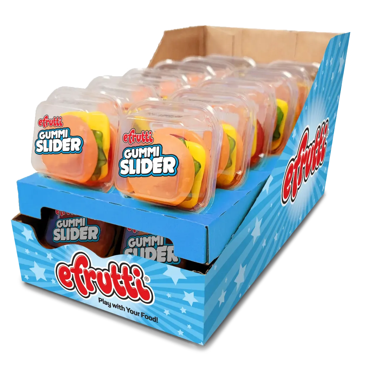 Efrutti Gummy Cheeseburger Slider Candy: 24-Piece Display