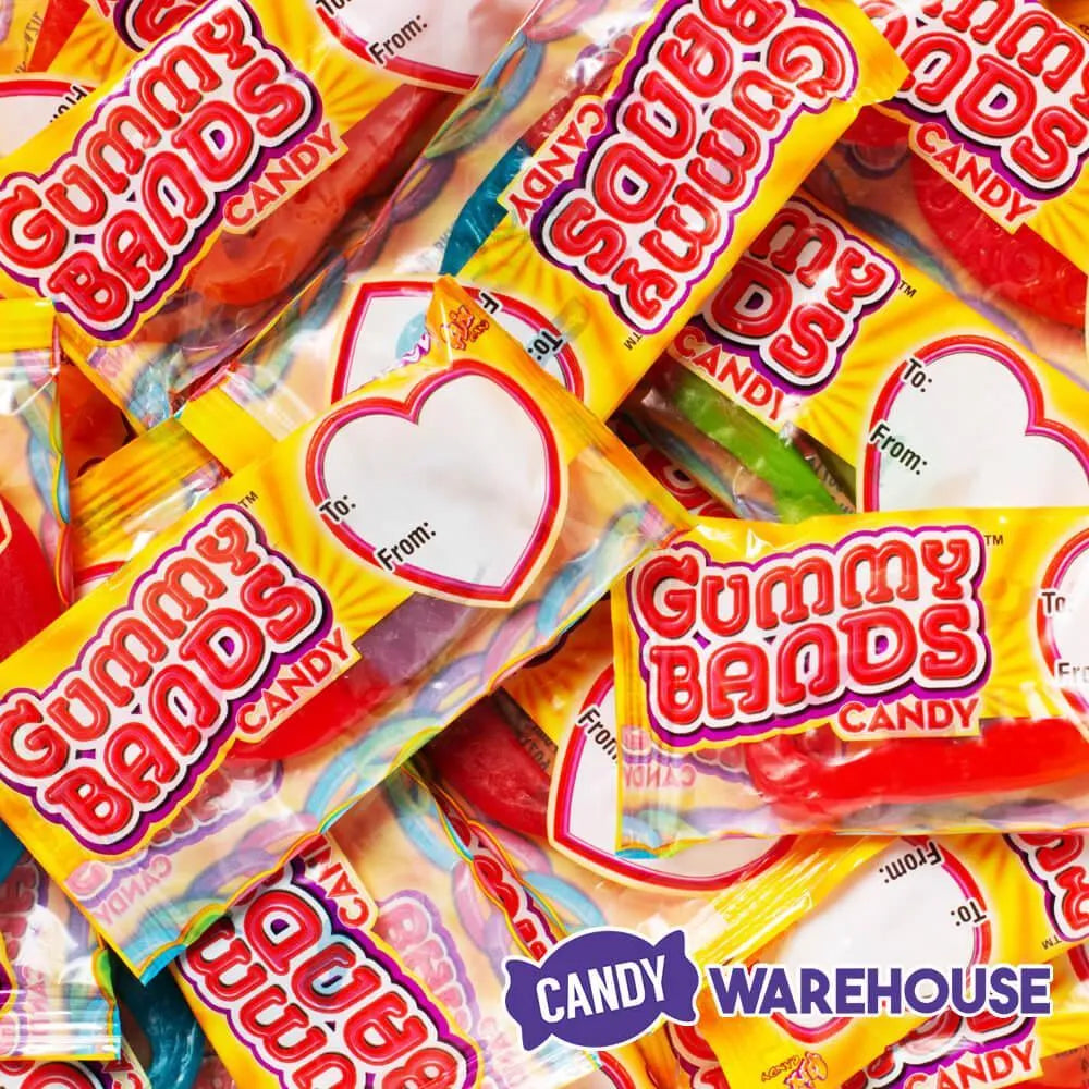 Gummy Bands Valentines Exchange Candy 18-Piece Box