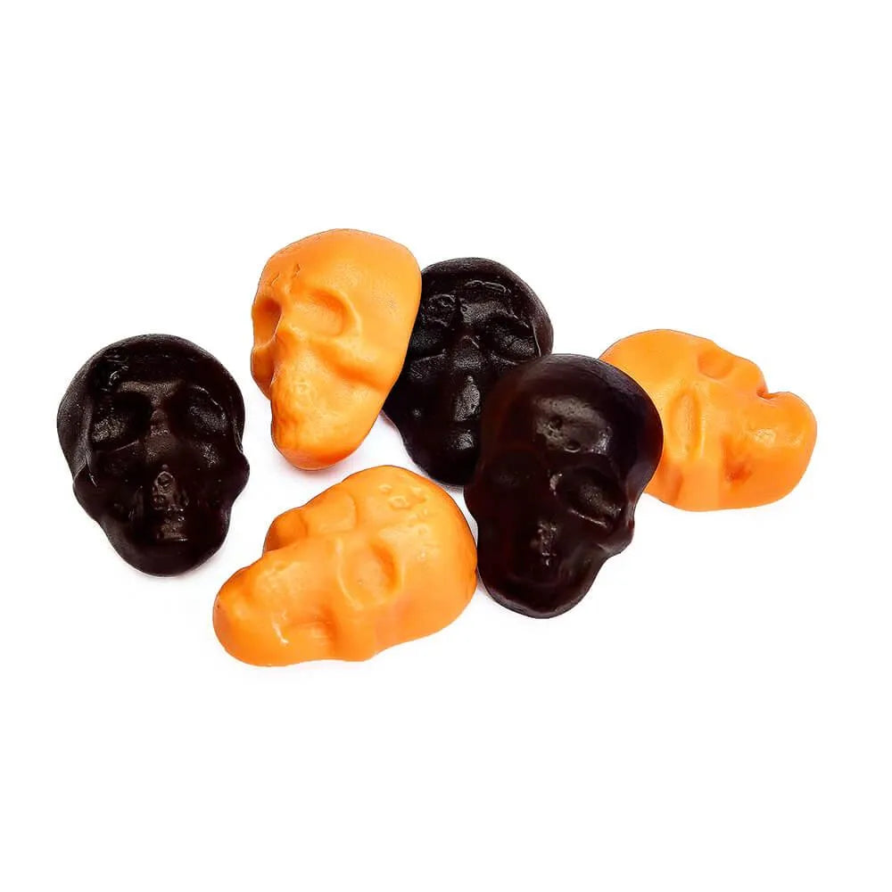 Gummy Skulls - Black and Orange: 5LB Bag