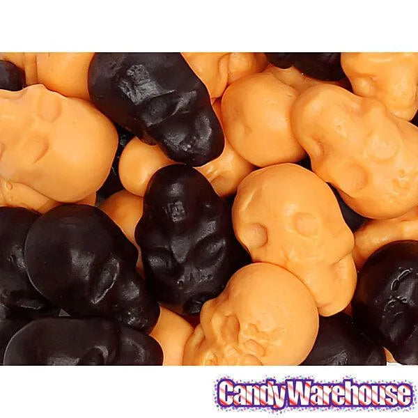 Gummy Skulls - Black and Orange: 5LB Bag