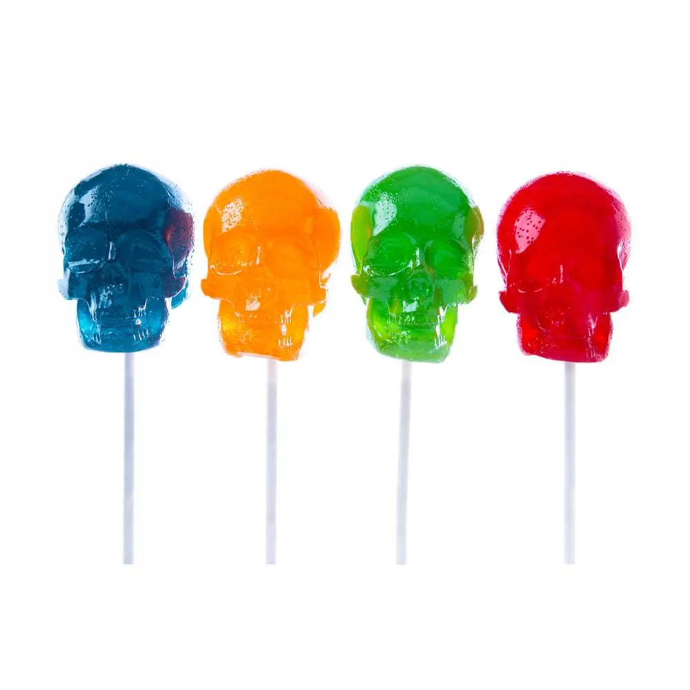 Gummy Skulls on a Stick Assortment: 4-Piece Box