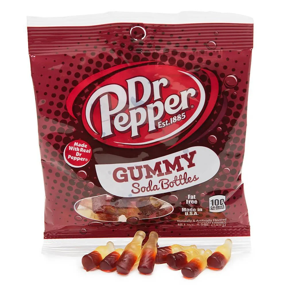 Gummy Soda Bottles Candy Bags - Dr. Pepper: 6-Piece Display