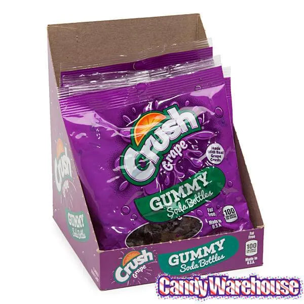 Gummy Soda Bottles Candy Bags - Grape Crush: 6-Piece Display