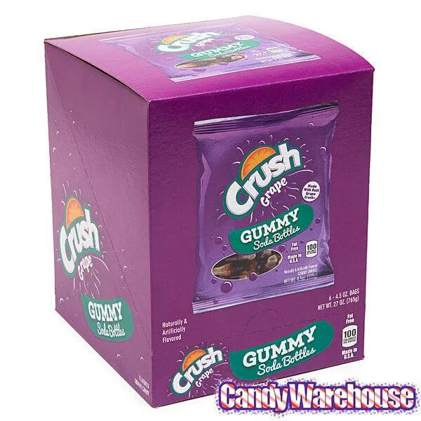 Gummy Soda Bottles Candy Bags - Grape Crush: 6-Piece Display