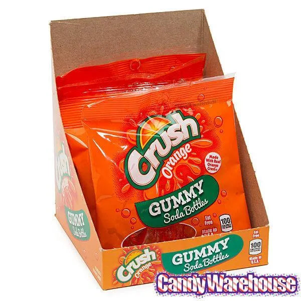 Gummy Soda Bottles Candy Bags - Orange Crush: 6-Piece Display