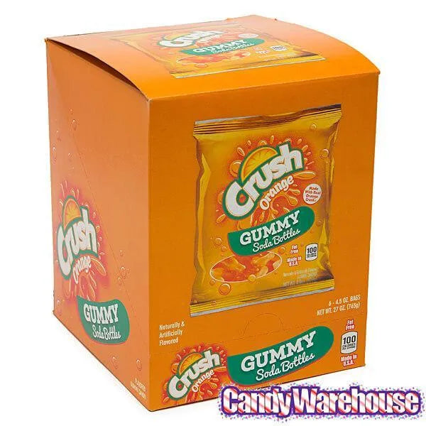 Gummy Soda Bottles Candy Bags - Orange Crush: 6-Piece Display