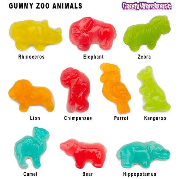 Gummy Zoo Animals Assortment: 5LB Bag