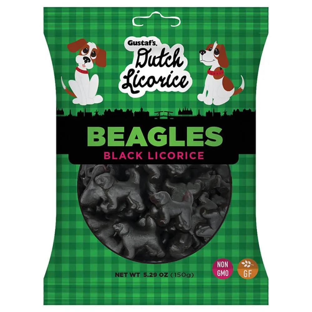 Gustaf's Dutch Licorice Beagles 5.29-Ounce Bags: 12 Piece Box