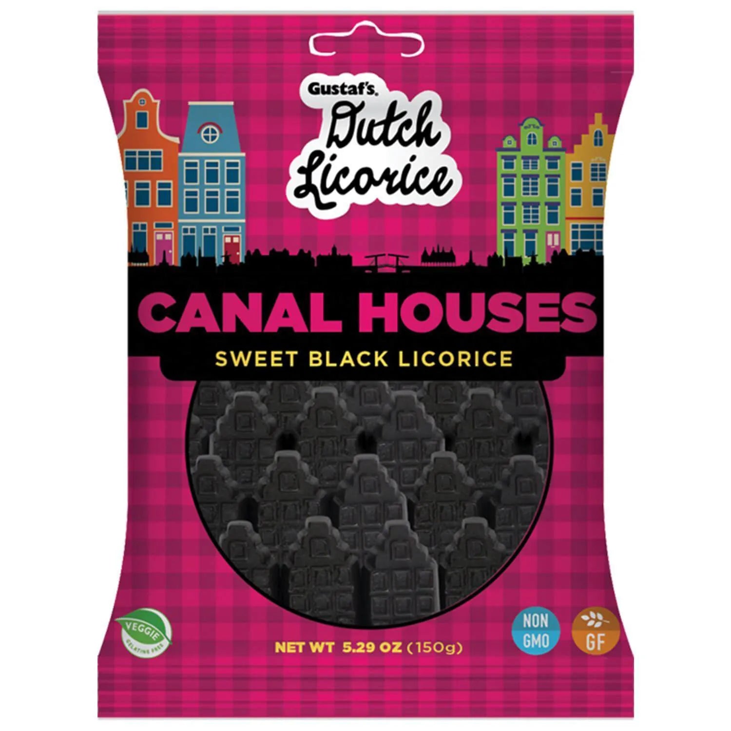 Gustaf's Dutch Licorice Canal Houses 5.29-Ounce Bags: 12 Piece Box