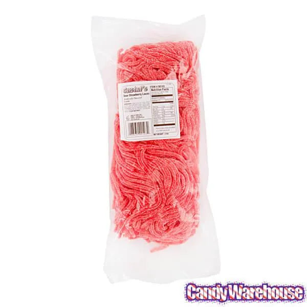 Gustaf's Sour Strawberry Licorice Laces: 2LB Bag