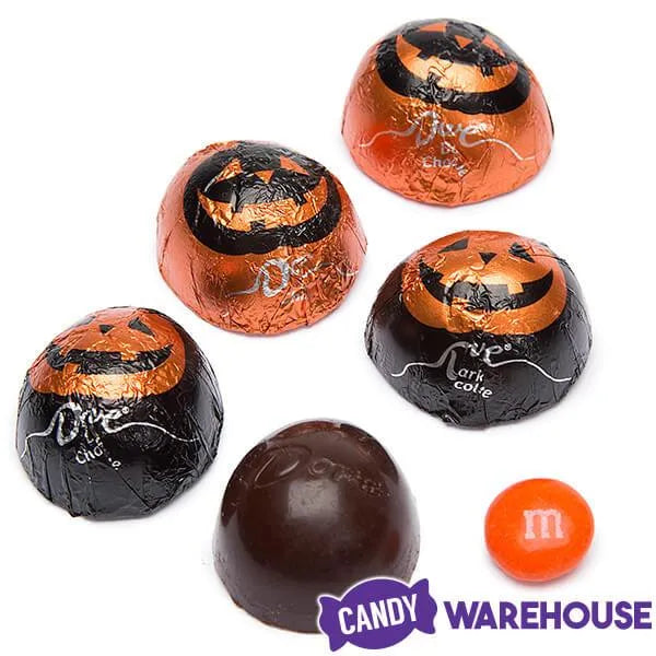 Halloween Dove Pumpkins Foiled Dark Chocolate Domes: 35-Piece Bag