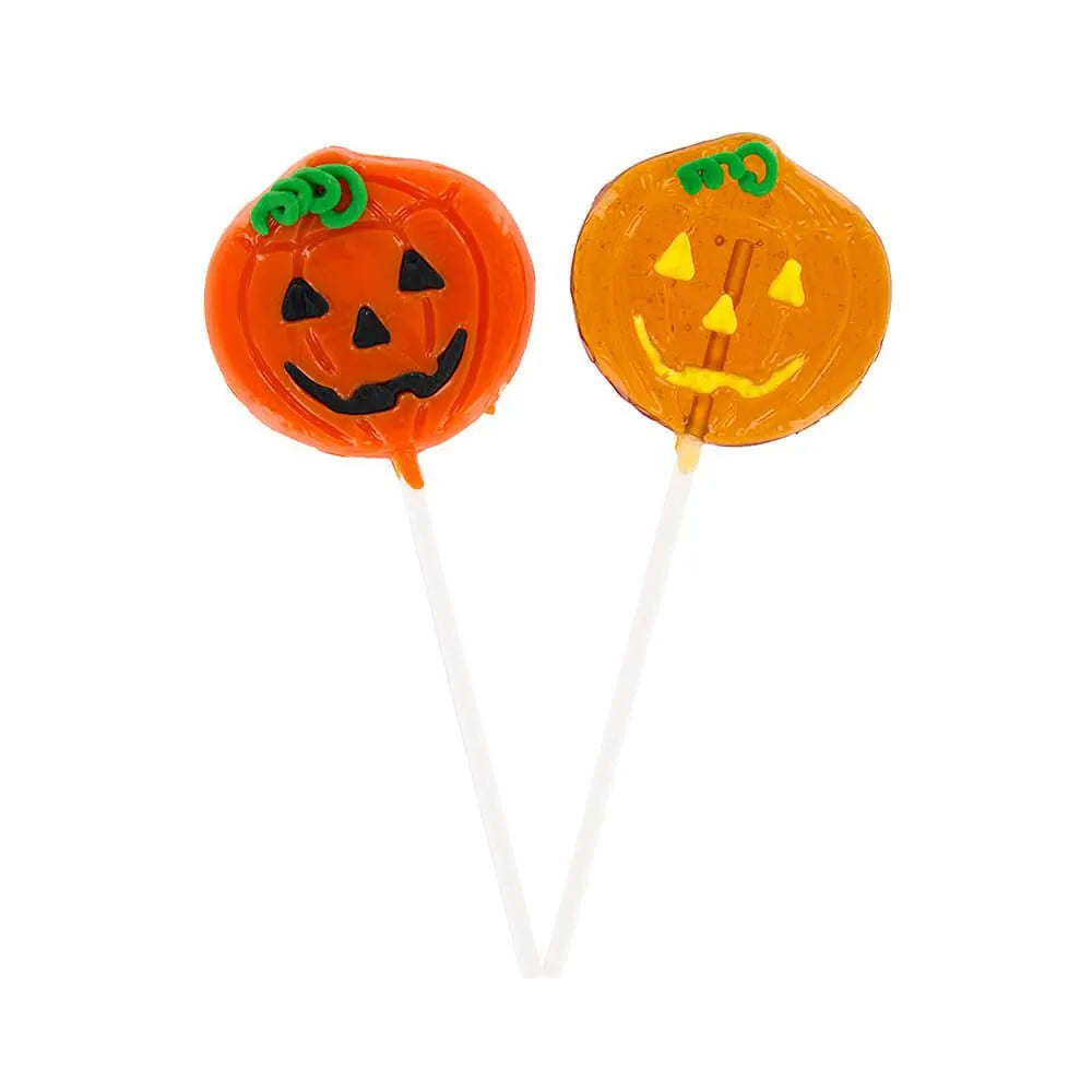 Halloween Pumpkin Hard Candy Lollipops: 12-Piece Pack