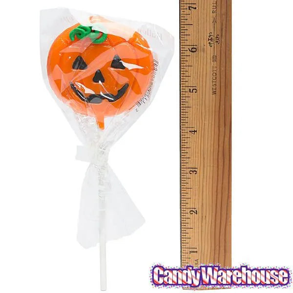 Halloween Pumpkin Hard Candy Lollipops: 12-Piece Pack