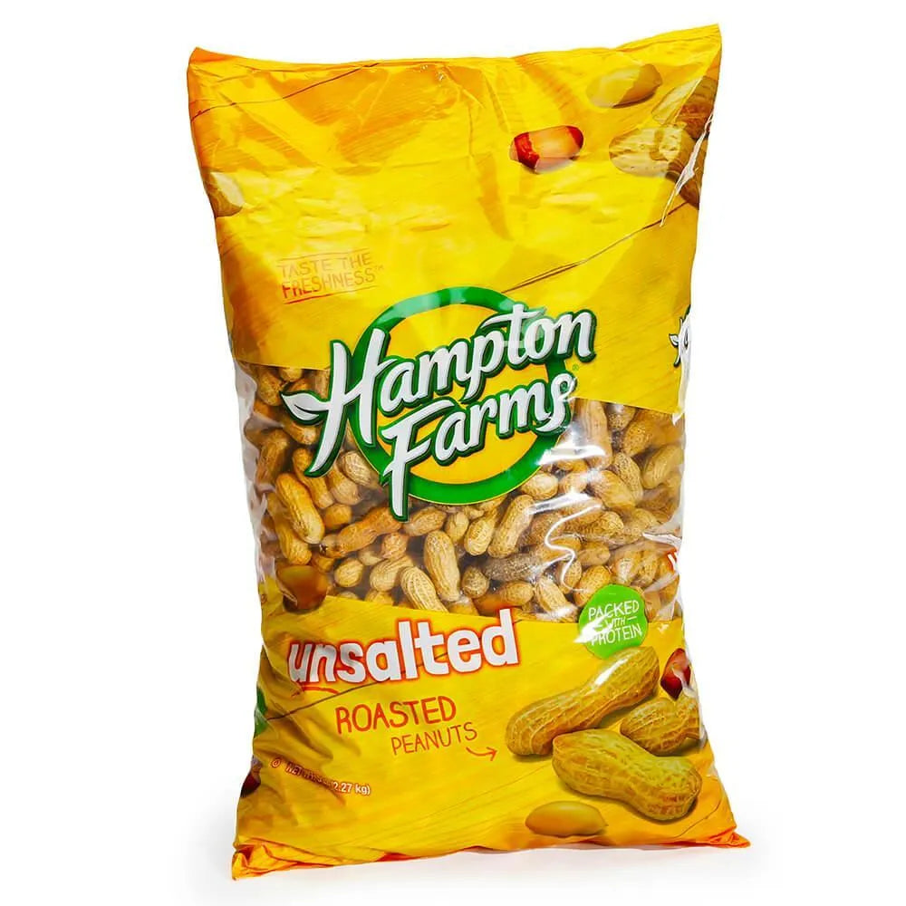 Hampton Farms Unsalted and Roasted Peanuts: 5LB Bag