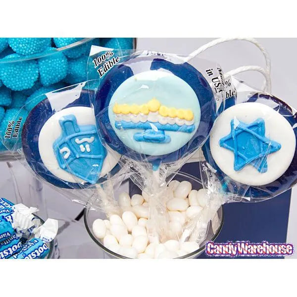 Hanukkah Hard Candy Lollipops: 12-Piece Pack