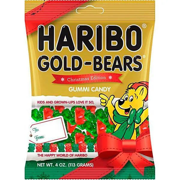 Haribo Christmas Gold-Bears Gummy Bears Candy: 3LB Box