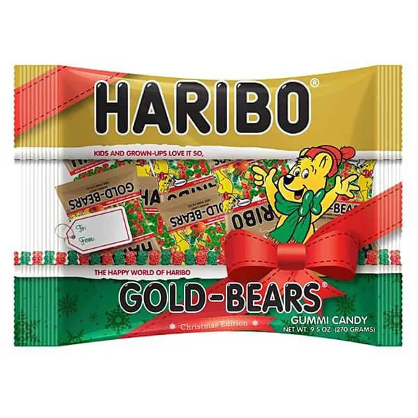 Haribo Christmas Gold-Bears Gummy Bears Candy Fun Packs: 25-Piece Bag