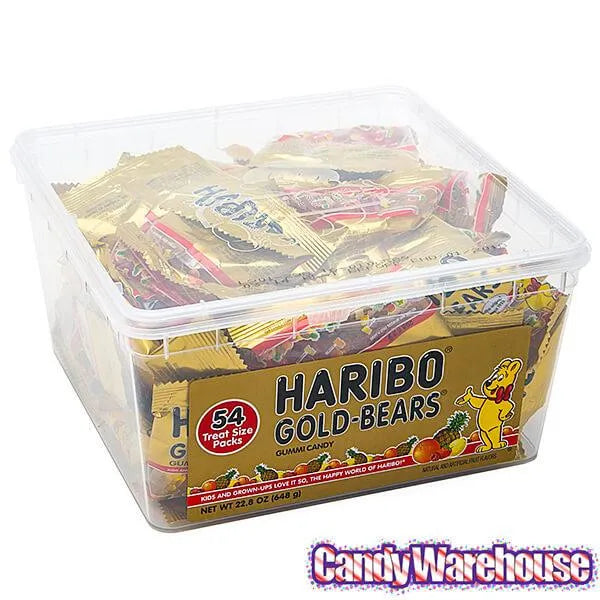 Haribo Gold-Bears Gummy Bears 0.4-Ounce Packs: 54-Piece Tub