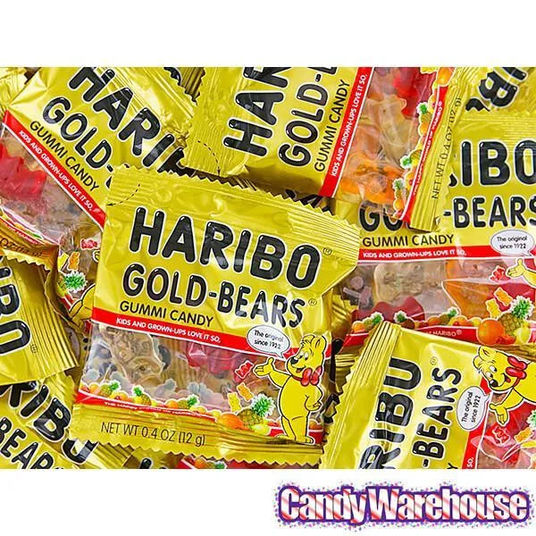 Haribo Gold-Bears Gummy Bears 0.4-Ounce Packs: 54-Piece Tub