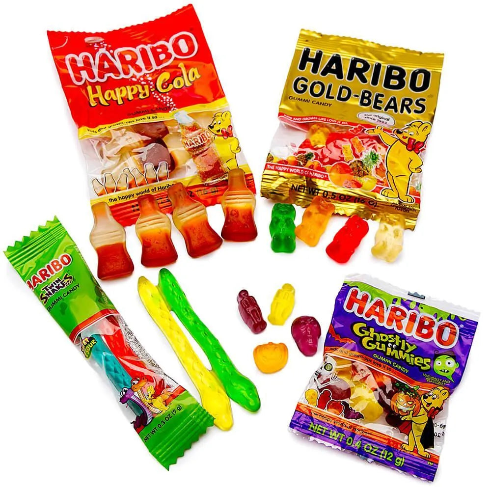 Haribo Gummy Halloween Candy Snack Packs: 80-Piece Bag