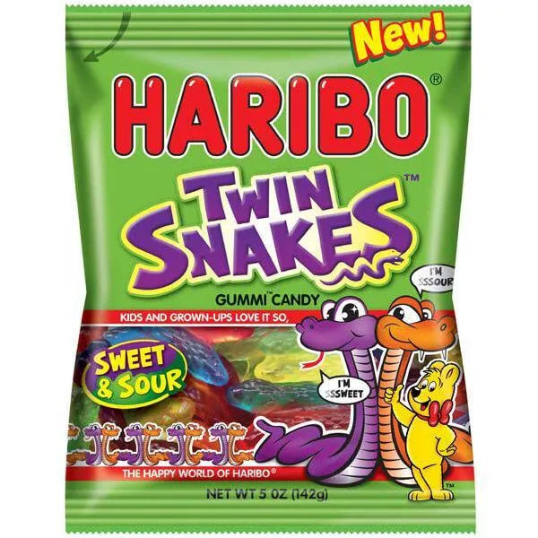 Haribo Gummy Twin Snakes Candy: 3.75LB Box