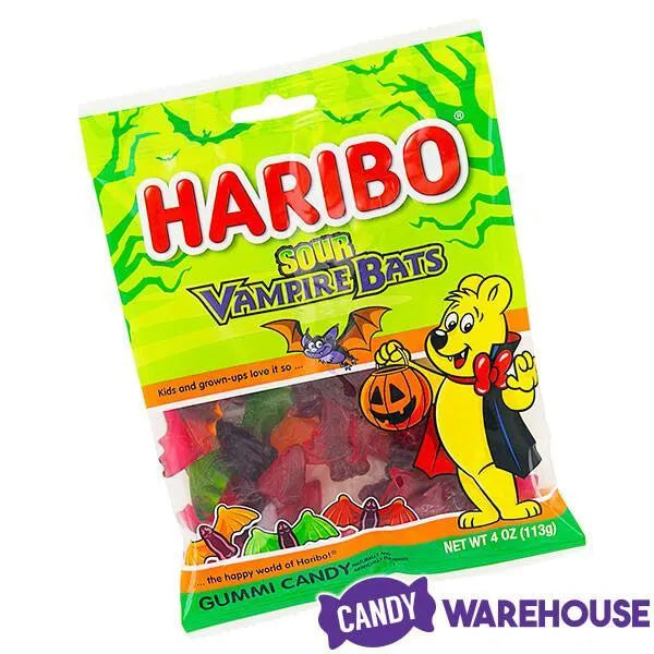 Haribo Halloween Sour Vampire Bats Gummy Candy: 3LB Box