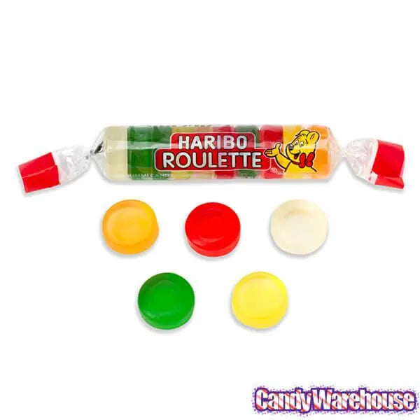 Haribo Roulette Gummy Candy Rolls: 36-Piece Box