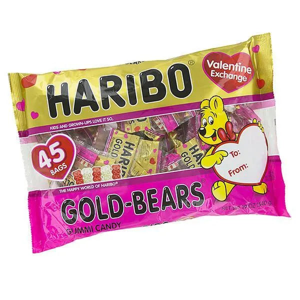 Haribo Valentine Gold-Bears Gummy Bears Candy Fun Packs: 40-Piece Bag