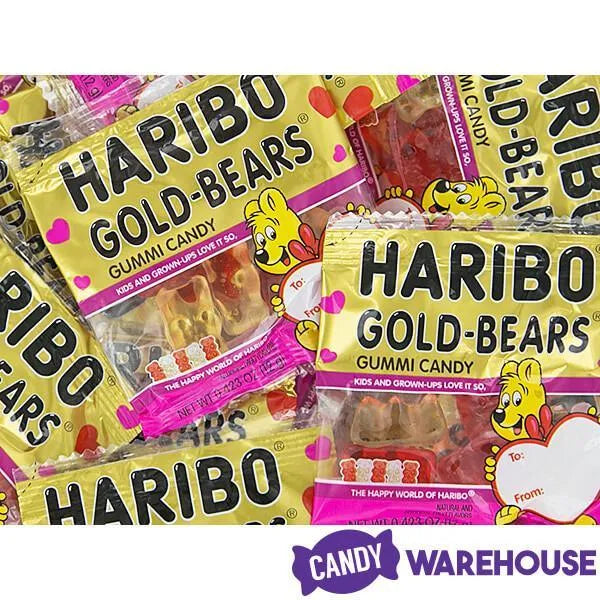 Haribo Valentine Gold-Bears Gummy Bears Candy Fun Packs: 40-Piece Bag