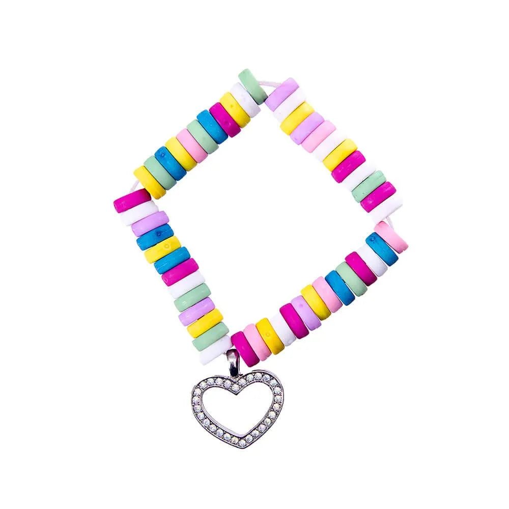 Heart Pendant Candy Bracelet