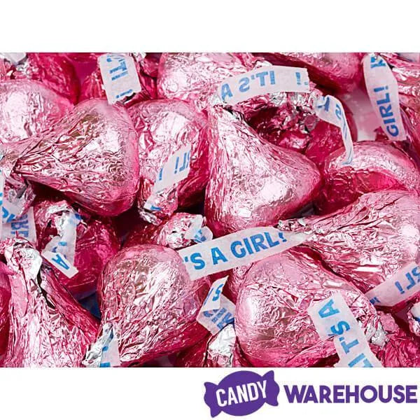 Hershey Kisses It's a Girl Pink Foiled Milk Chocolate Candy: 7-Ounce Bag