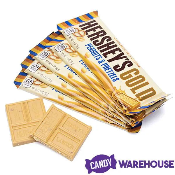 Hershey's Gold with Peanuts and Pretzels Candy Bars: 24-Piece Box