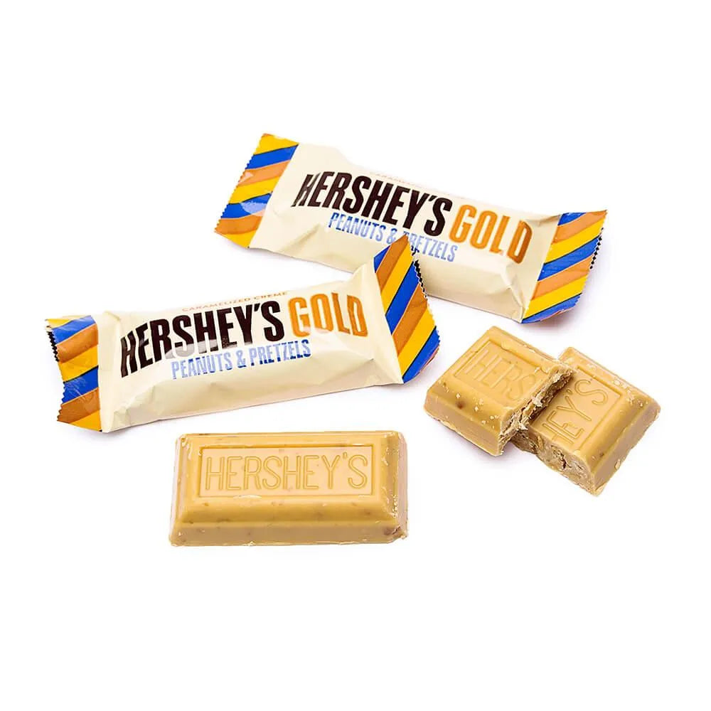 Hershey's Gold with Peanuts and Pretzels Snack Size Candy Bars: 42-Piece Bag