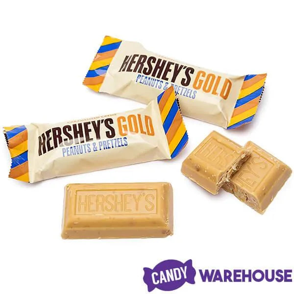 Hershey's Gold with Peanuts and Pretzels Snack Size Candy Bars: 42-Piece Bag