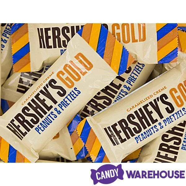 Hershey's Gold with Peanuts and Pretzels Snack Size Candy Bars: 42-Piece Bag