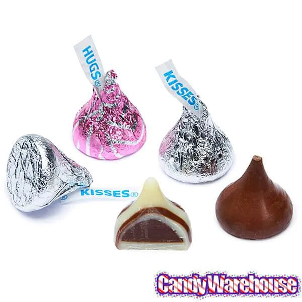 Hershey's Hugs & Kisses Pink and Silver Foiled Chocolate Candy: 100-Piece Bag