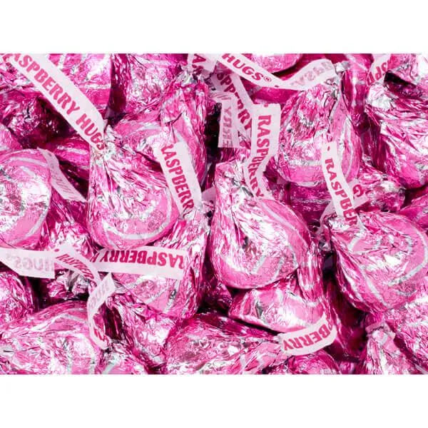 Hershey's Hugs Pink Foiled Raspberry Chocolate Candy: 60-Piece Bag