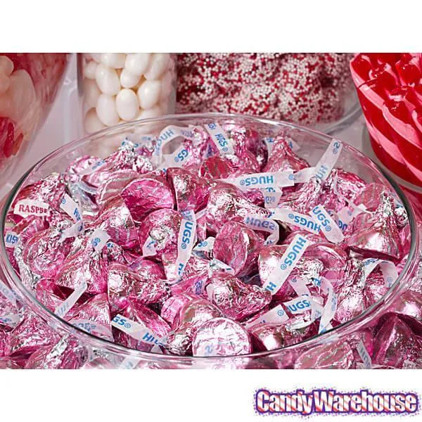 Hershey's Hugs Pink Foiled Raspberry Chocolate Candy: 60-Piece Bag