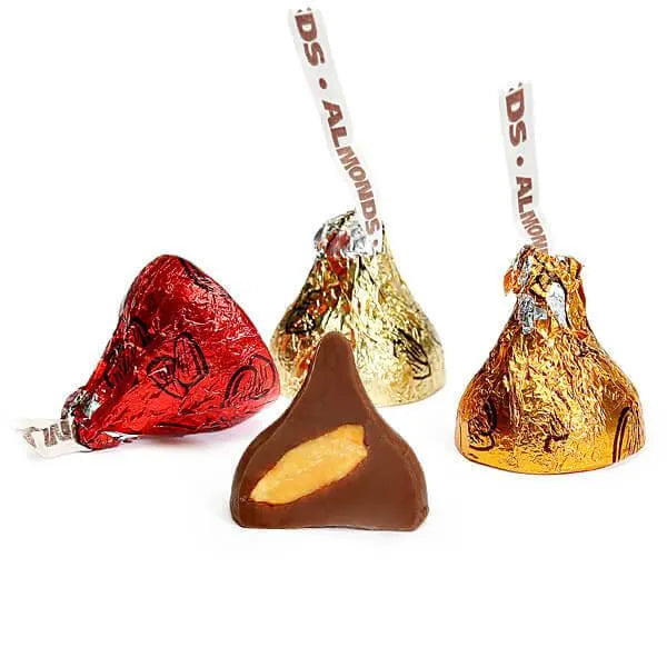 Hershey's Kisses Autumn Foiled Milk Chocolate with Almonds Candy: 60-Piece Bag