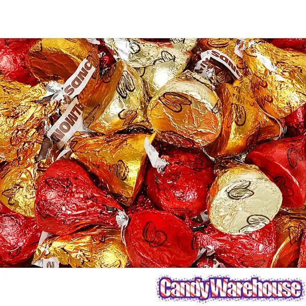 Hershey's Kisses Autumn Foiled Milk Chocolate with Almonds Candy: 60-Piece Bag