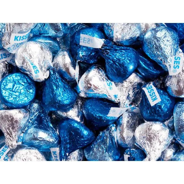 Hershey's Kisses Blue & Silver Foiled Milk Chocolate Candy: 200-Piece Bag