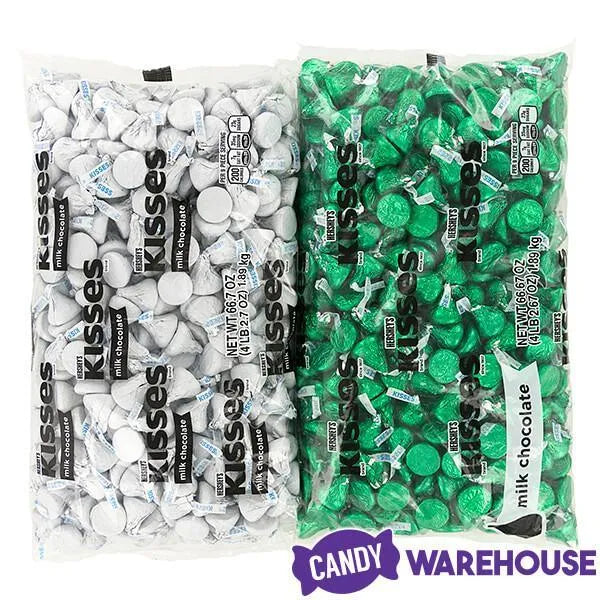 Hershey's Kisses Color Combo - Dark Green and White: 800-Piece Box